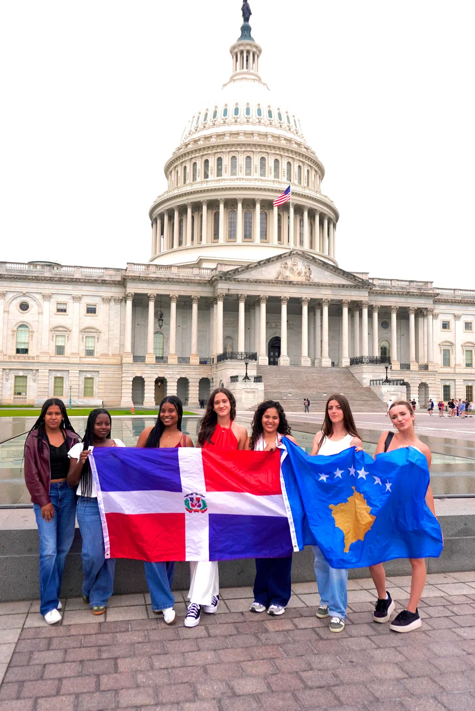 Participants outside the Capitol in Washington DC